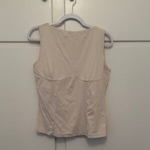 EUC Stretch Elegant Cream Sleeveless Top